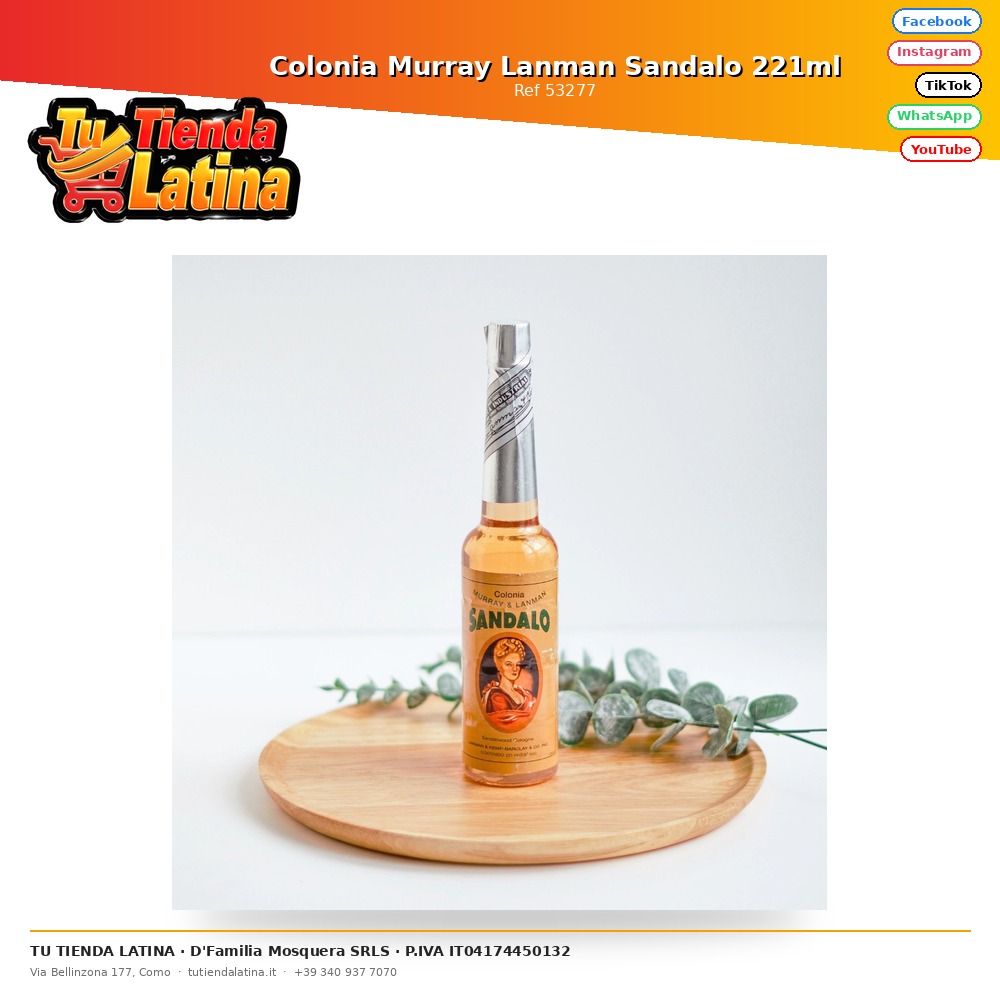 Colonia Murray Lanman Sandalo 221ml