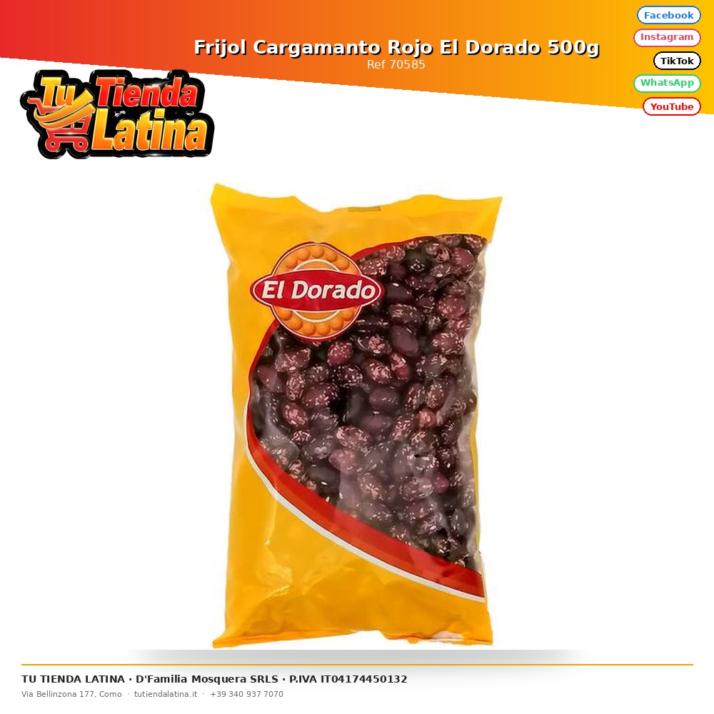 Frijol Cargamanto Rojo El Dorado 500g