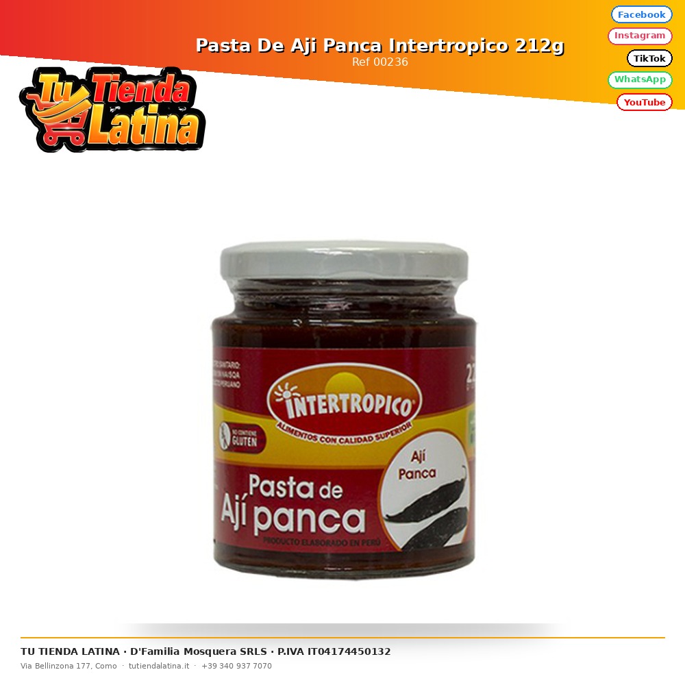 Pasta De Aji Panca Intertropico 212g