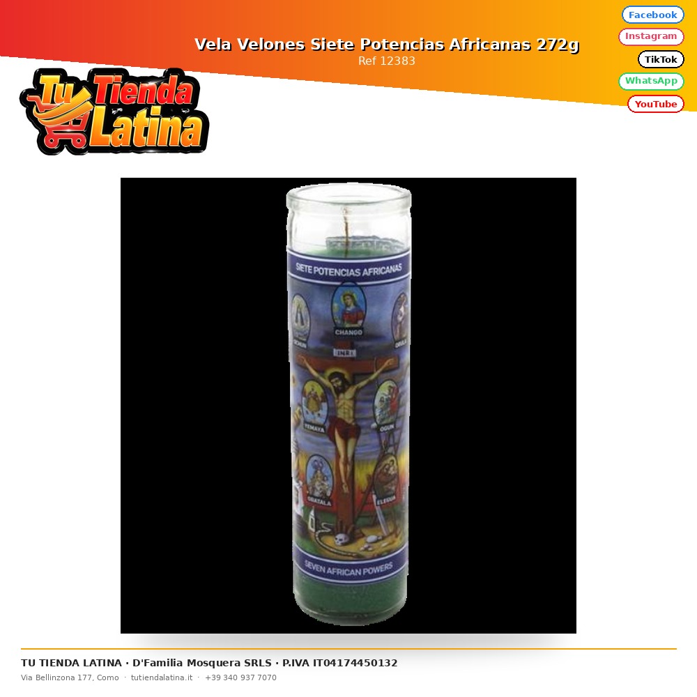 Vela Velones Siete Potencias Africanas 272g