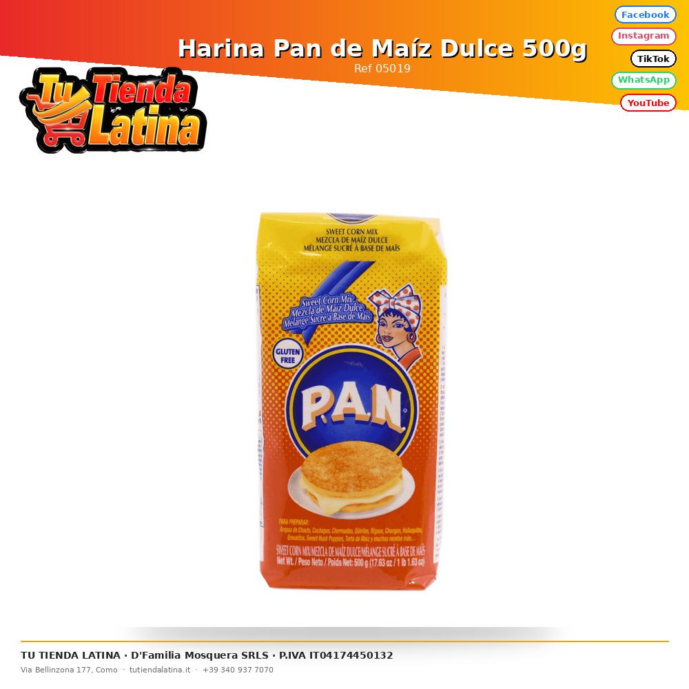 Harina Pan de Maíz Dulce 500g