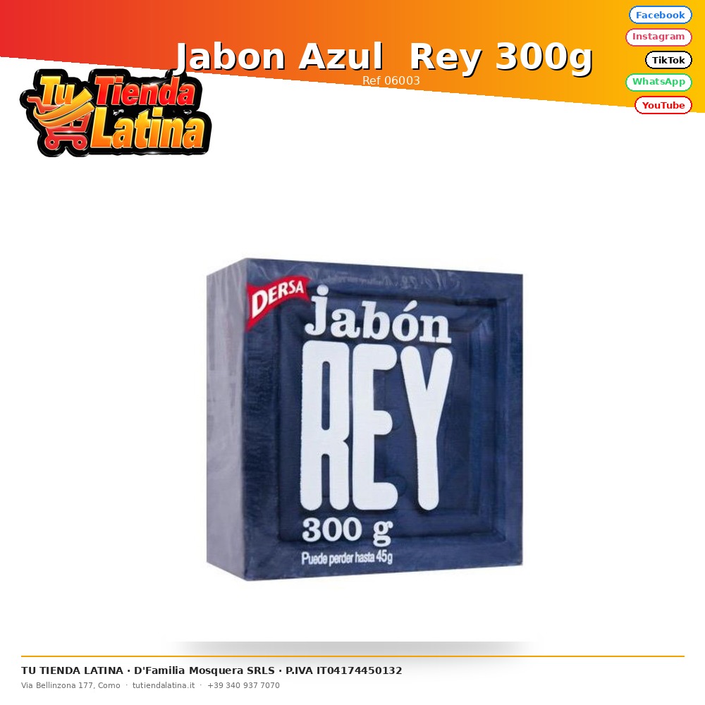 Jabon Azul  Rey 300g 