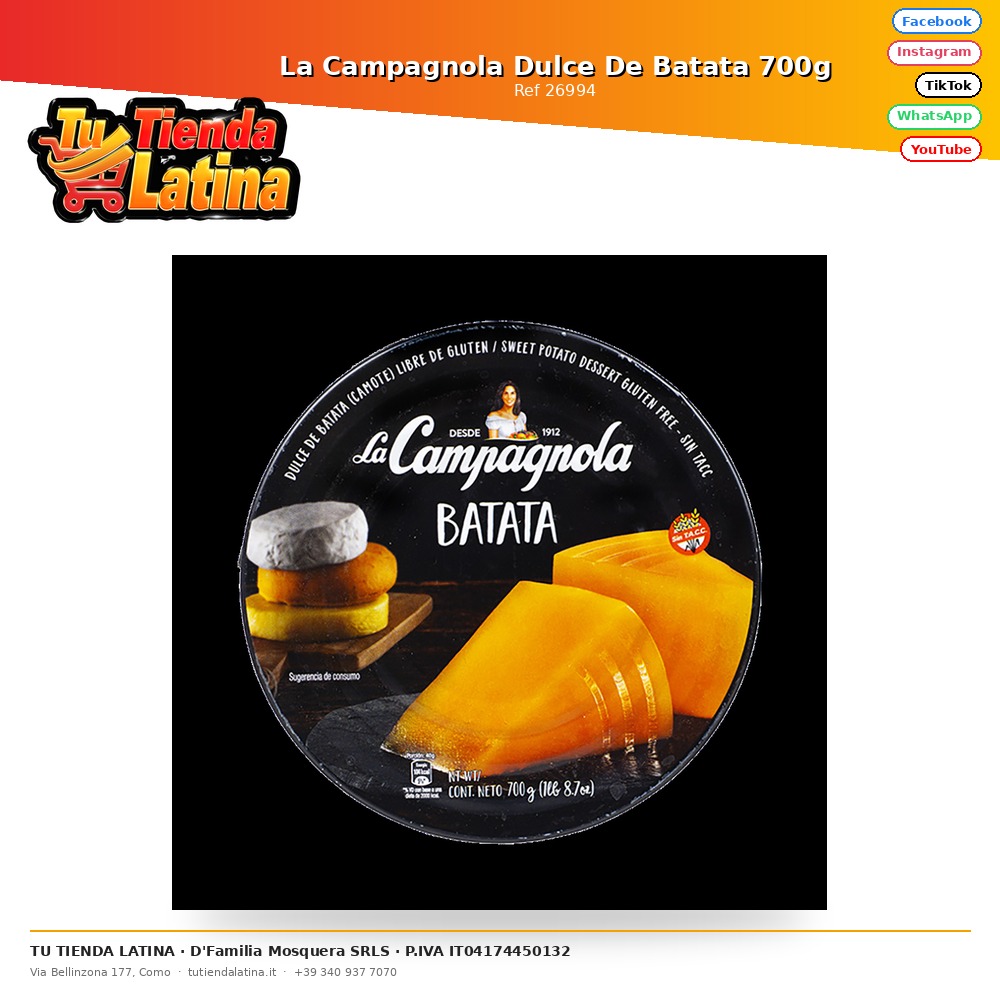 La Campagnola Dulce De Batata 700g