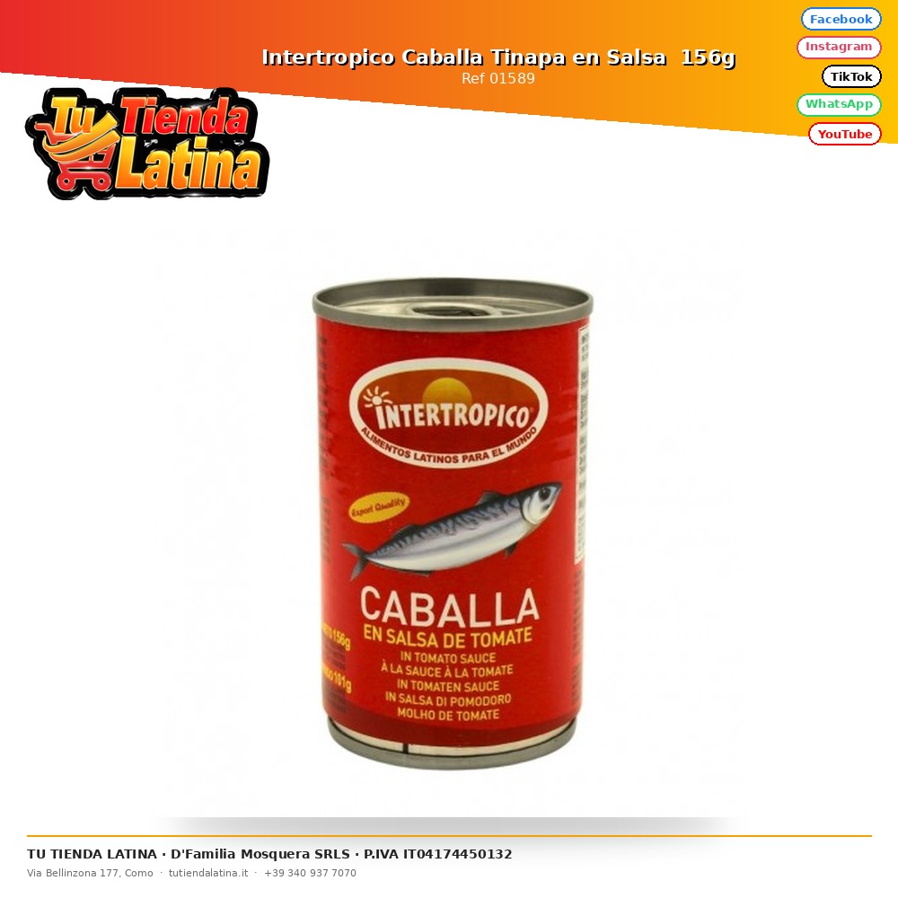 Intertropico Caballa Tinapa en Salsa  156g
