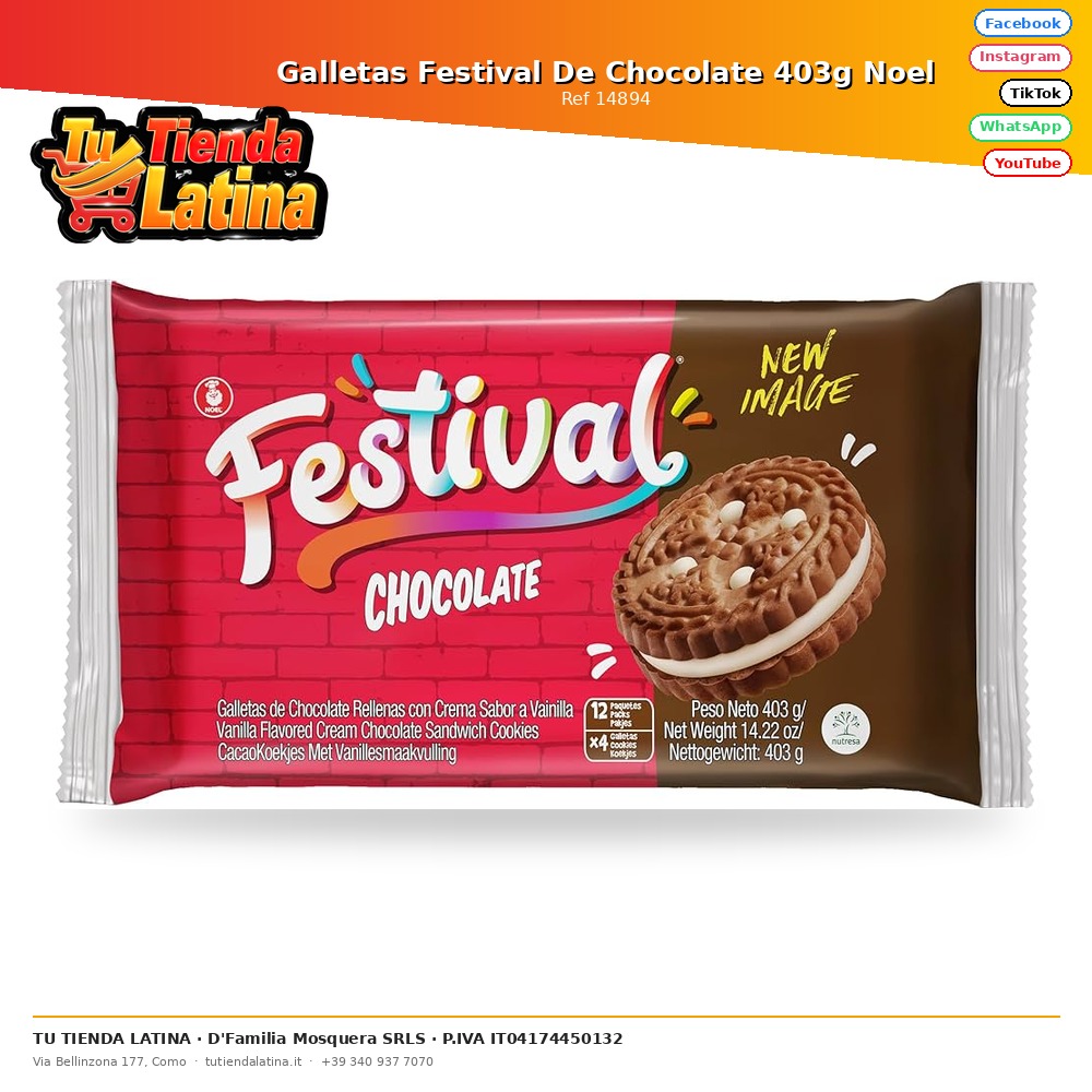 Galletas Festival De Chocolate 403g Noel