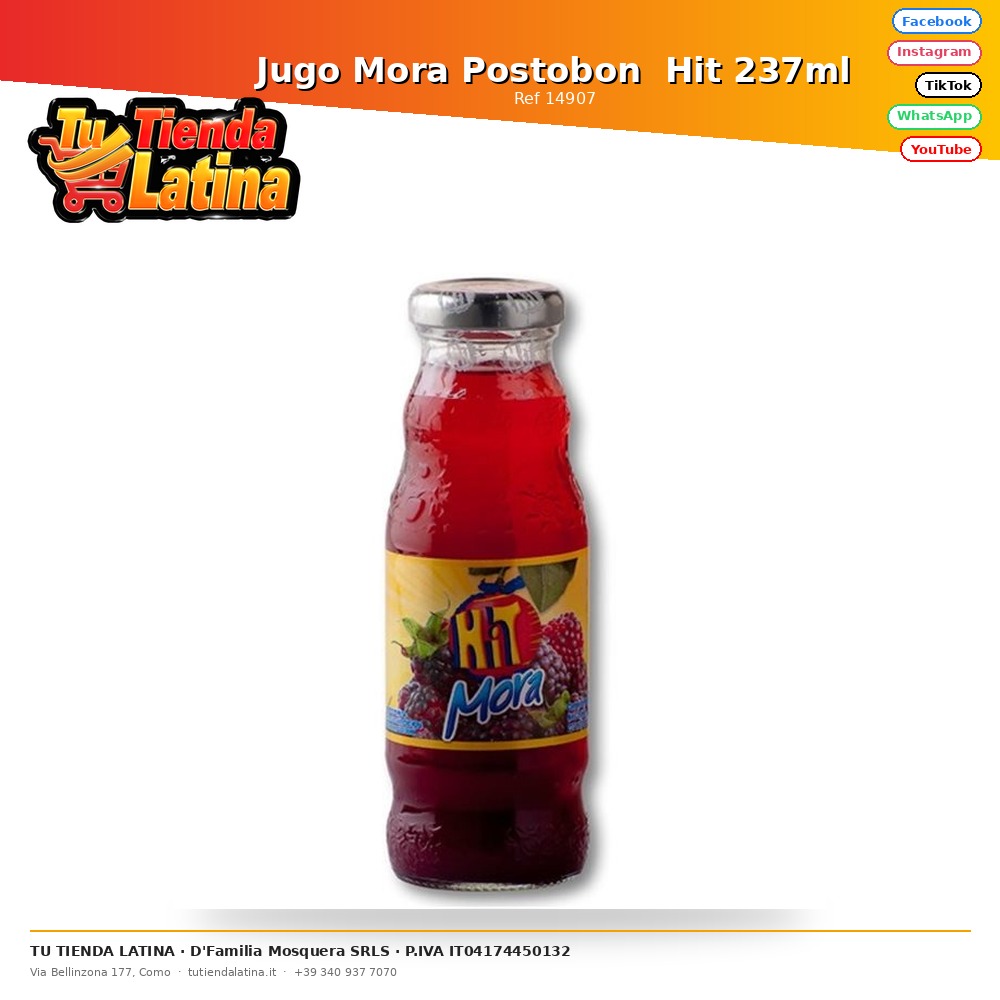 Jugo Mora Postobon  Hit 237ml