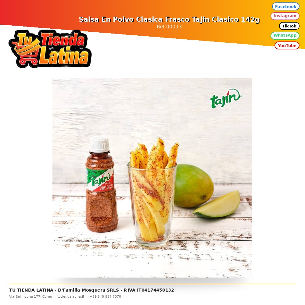 Salsa En Polvo Clasica Frasco Tajin Clasico 142g