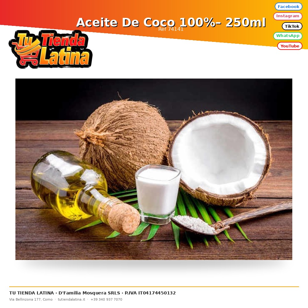 Aceite De Coco 100%– 250ml