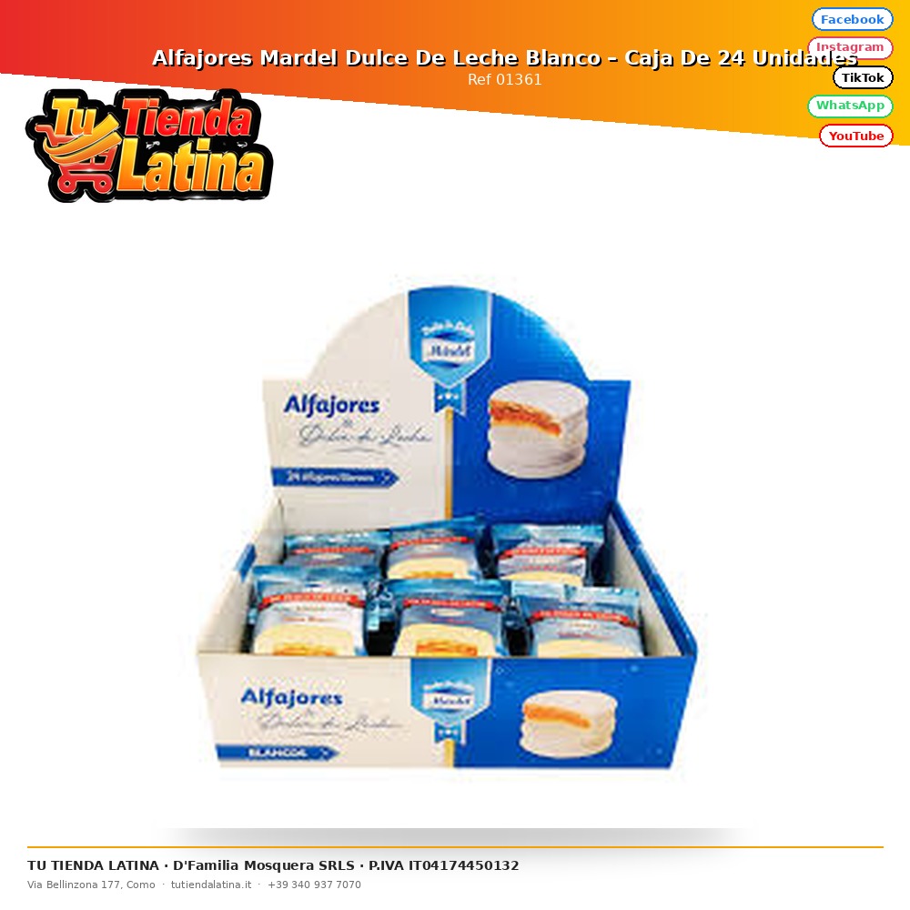 Alfajores Mardel Dulce De Leche Blanco – Caja De 24 Unidades