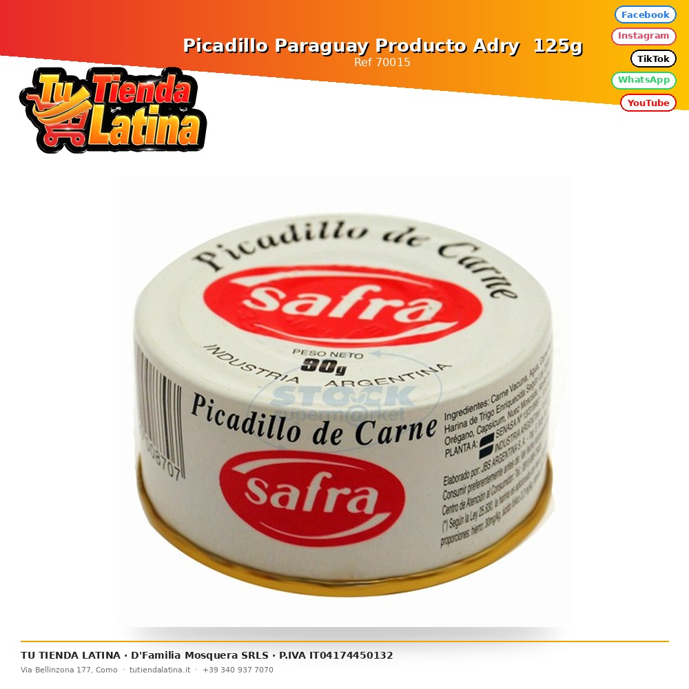 Picadillo Paraguay Producto Adry  125g