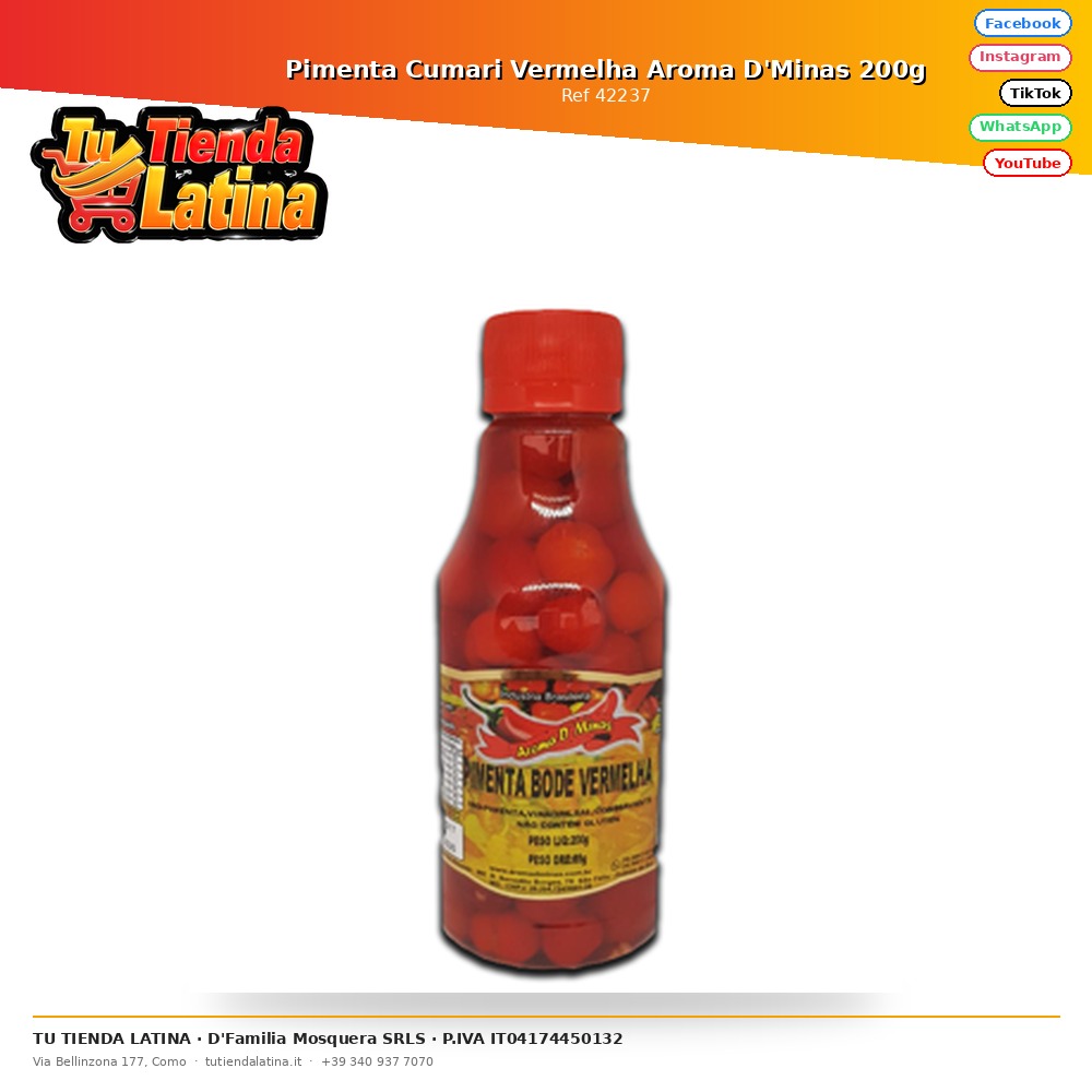 Pimenta Cumari Vermelha Aroma D'Minas 200g