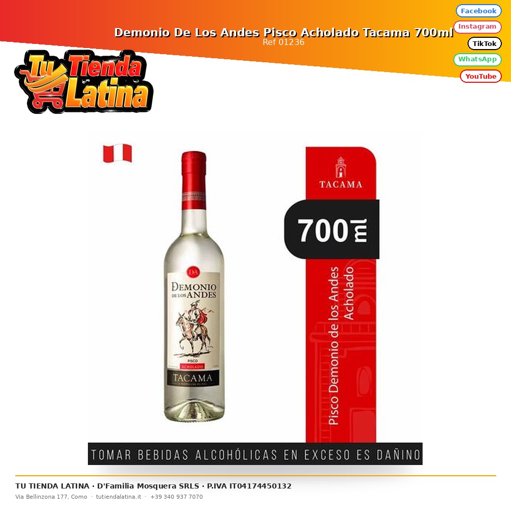 Demonio De Los Andes Pisco Acholado Tacama 700ml