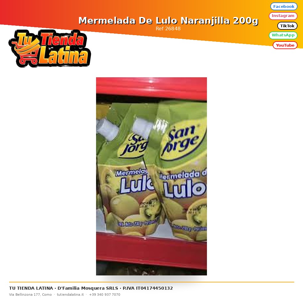 Mermelada De Lulo Naranjilla 200g