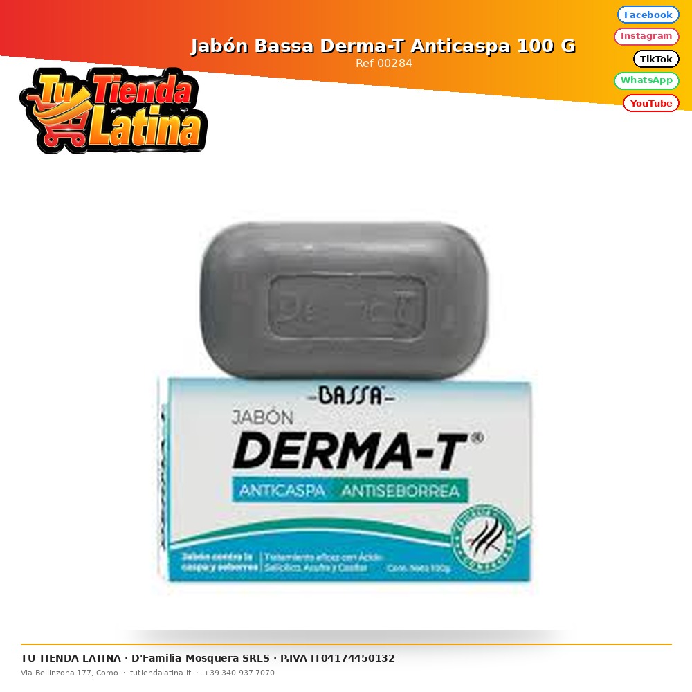 Jabón Bassa Derma-T Anticaspa 100 G