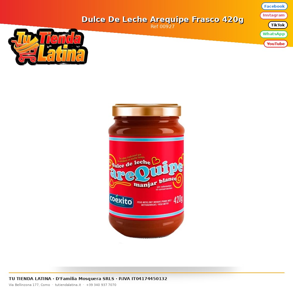 Dulce De Leche Arequipe Frasco 420g