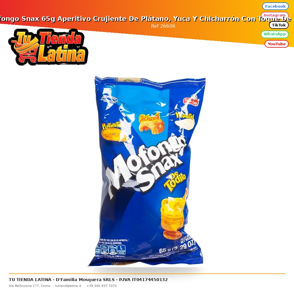 ​Mofongo Snax 65g Aperitivo Crujiente De Plátano, Yuca Y Chicharrón Con Toque De Ajo​ Frito Lay