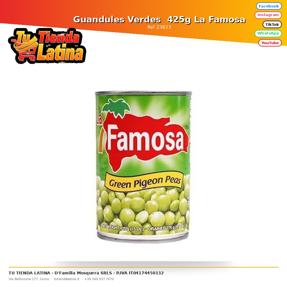 Guandules Verdes  425g La Famosa