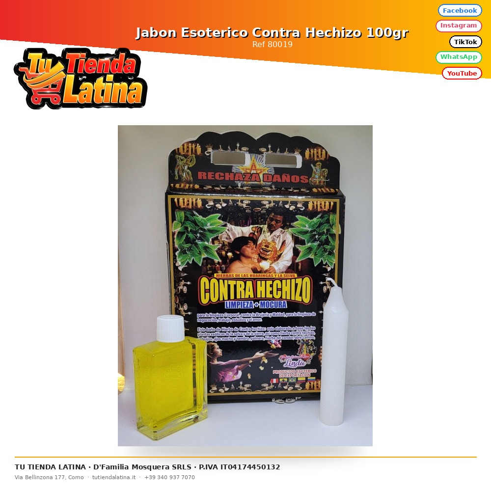 Jabon Esoterico Contra Hechizo 100gr