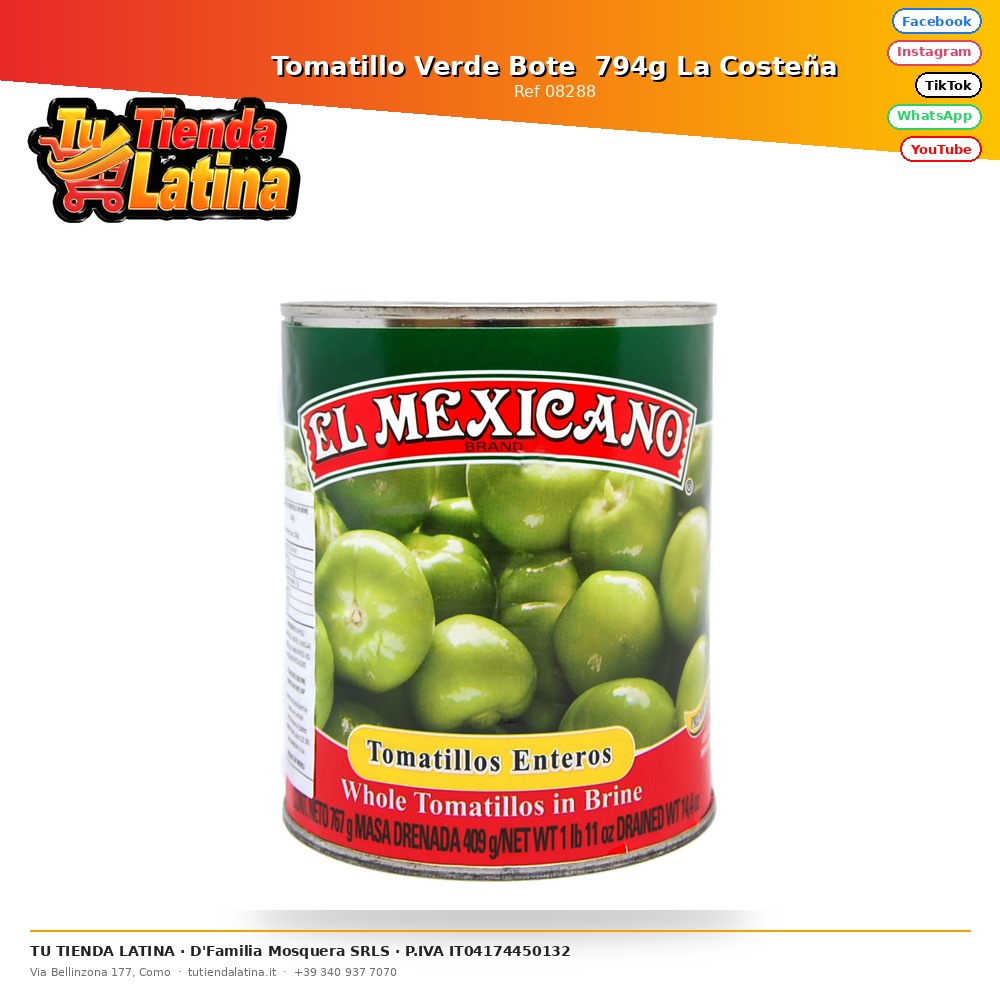 Tomatillo Verde Bote  794g La Costeña