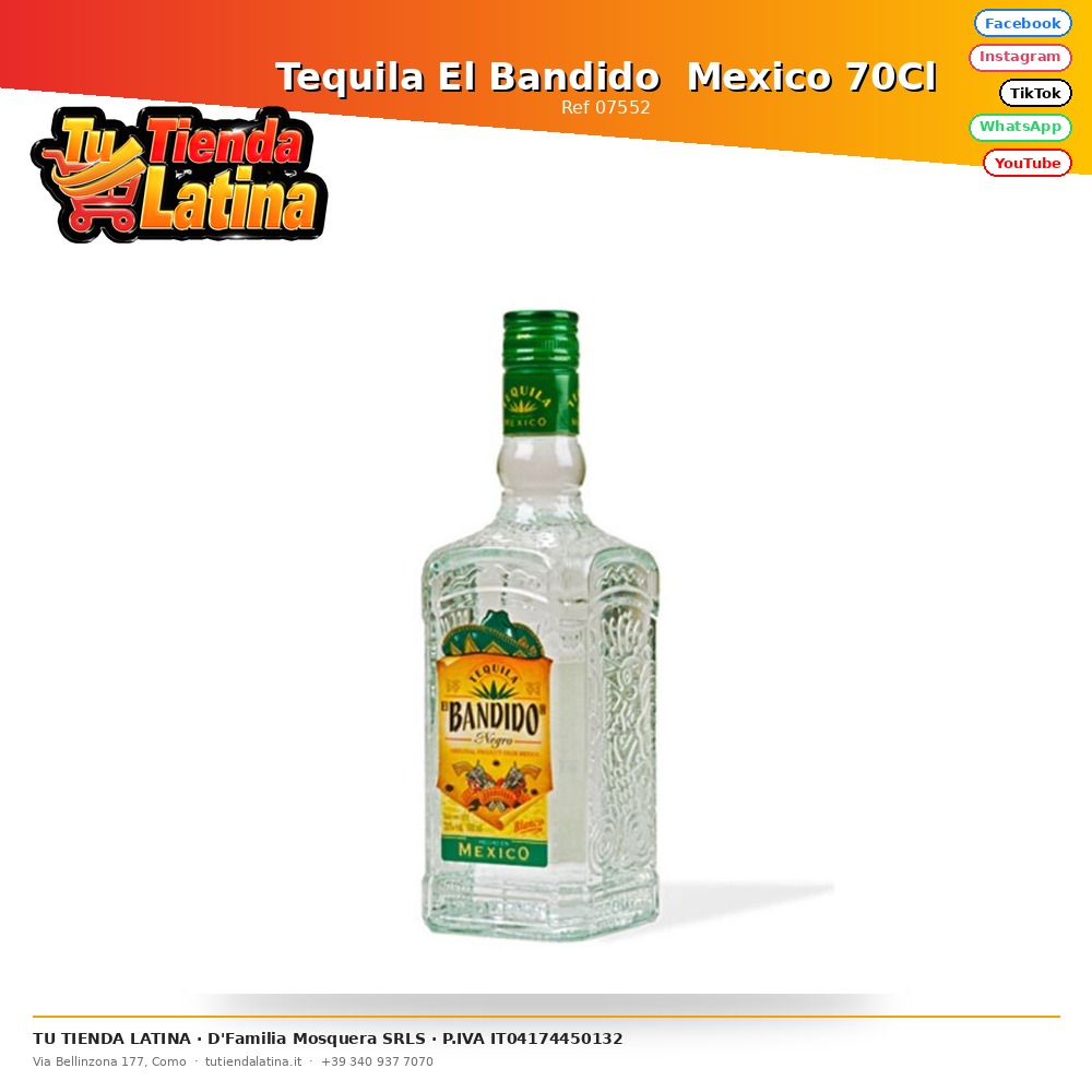 Tequila El Bandido  Mexico 70Cl