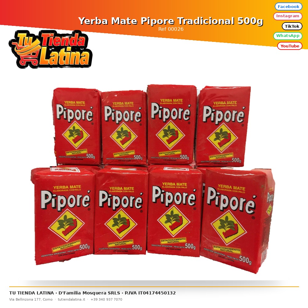 Yerba Mate Pipore Tradicional 500g