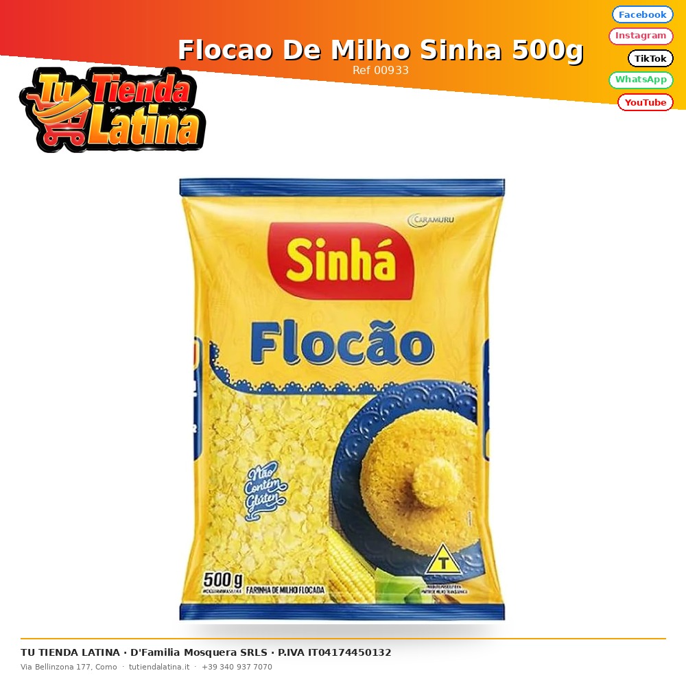 Flocao De Milho Sinha 500g