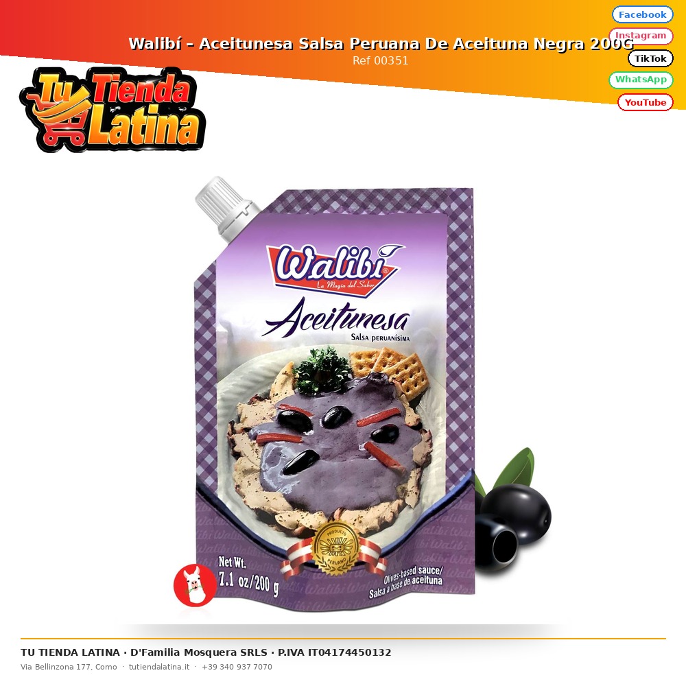 Walibí – Aceitunesa Salsa Peruana De Aceituna Negra 200G