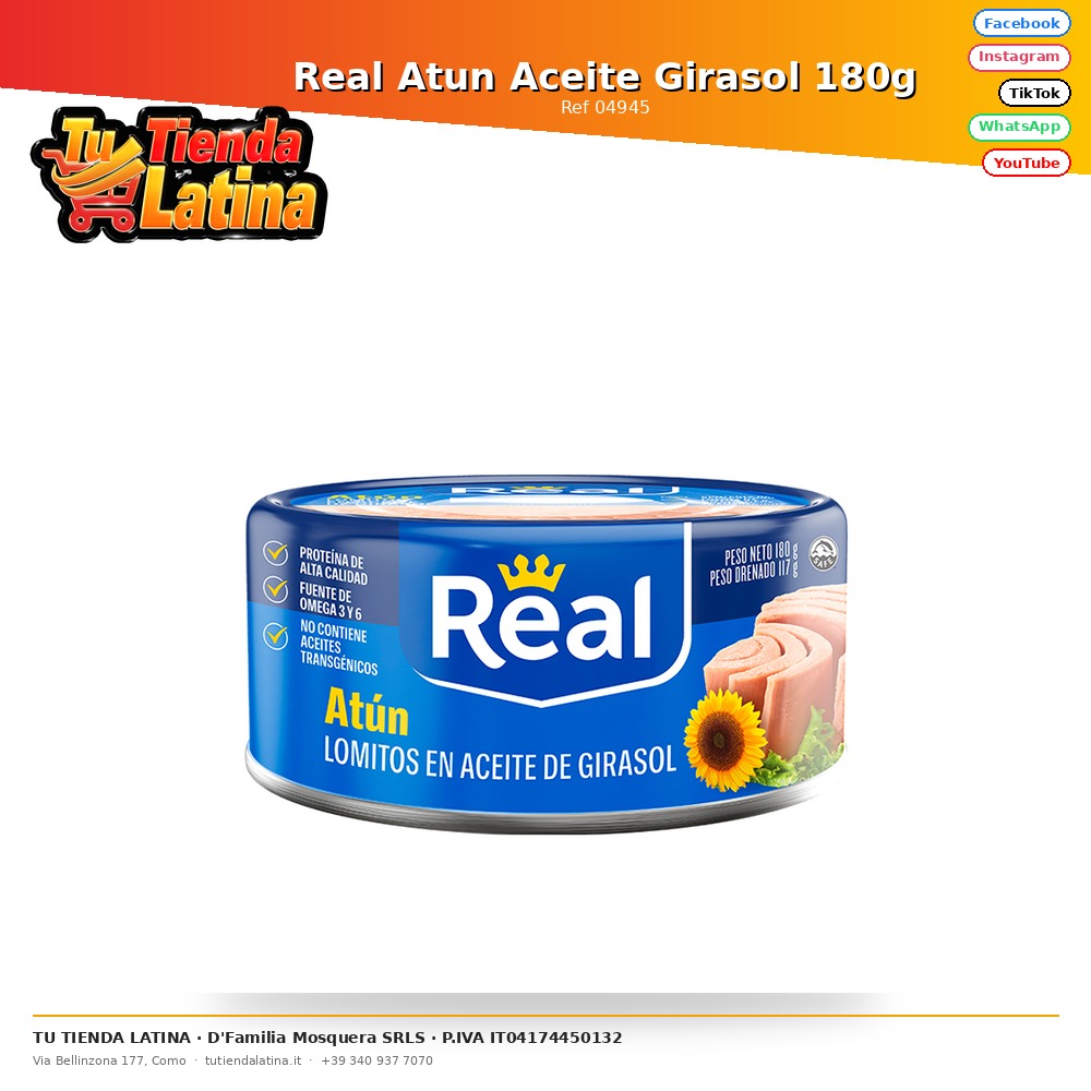 Real Atun Aceite Girasol 180g