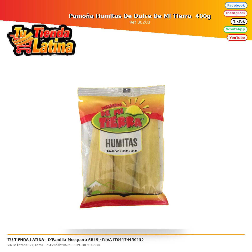 Pamoña Humitas De Dulce De Mi Tierra  400g