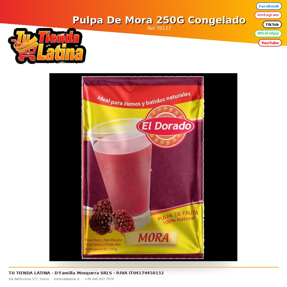 Pulpa De Mora 250G Congelado