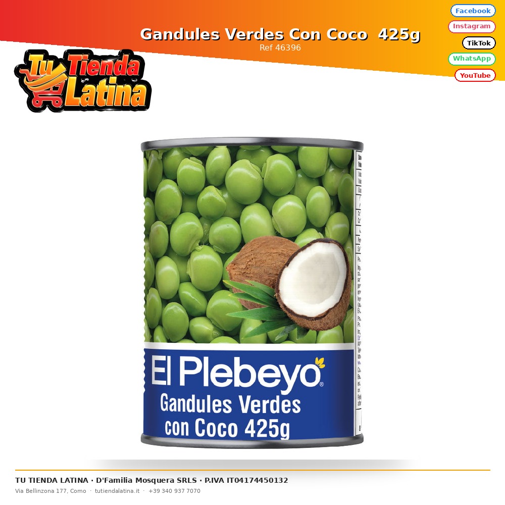 Gandules Verdes Con Coco  425g