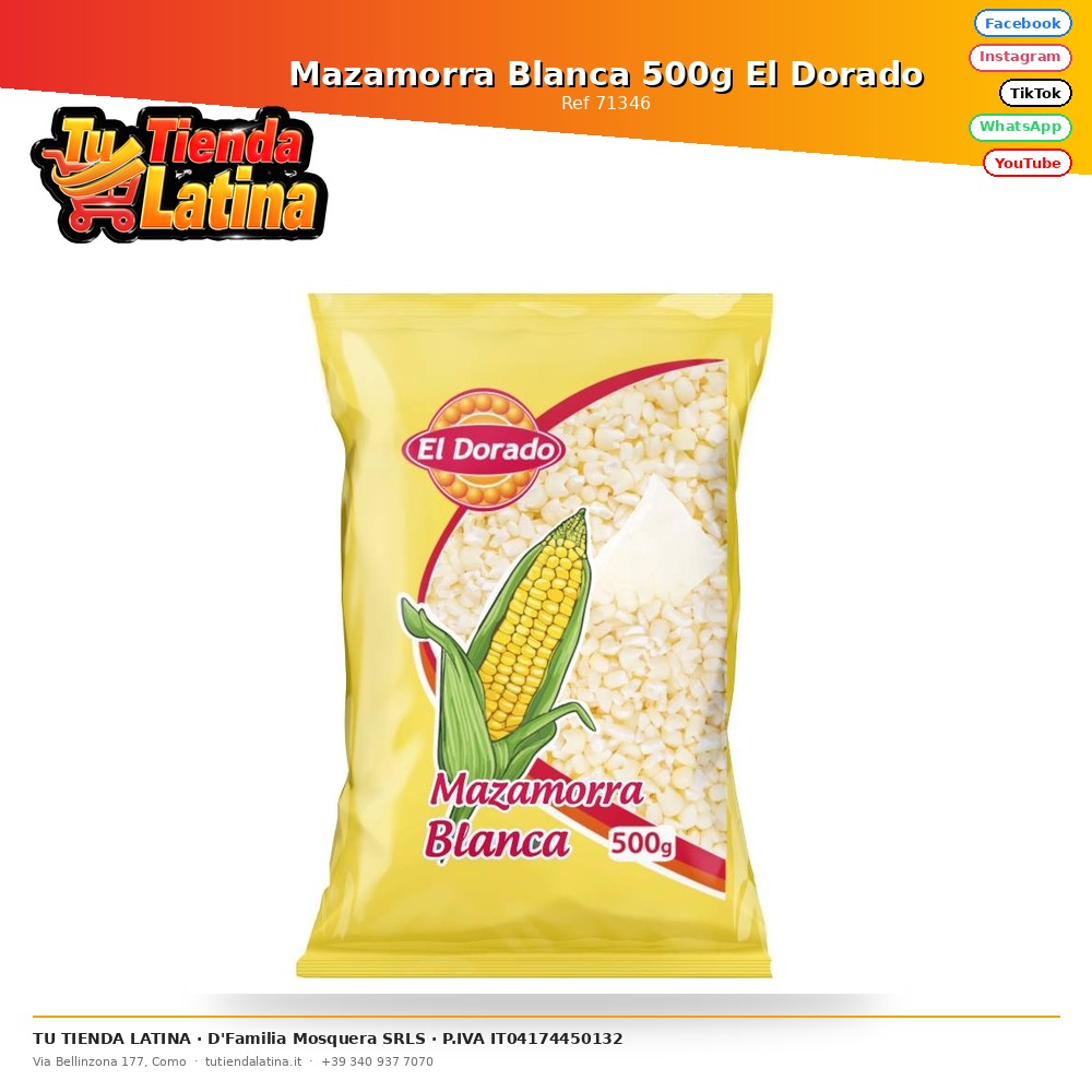 Mazamorra Blanca 500g El Dorado