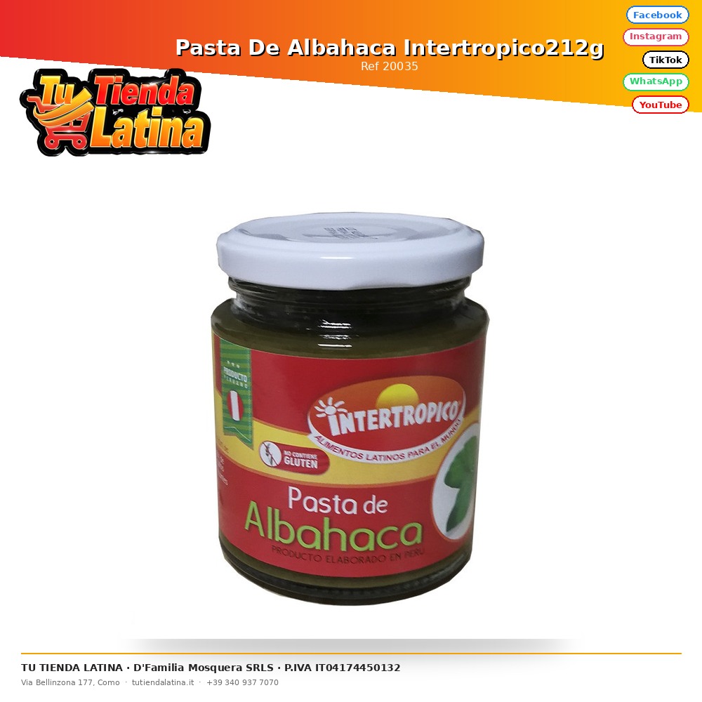 Pasta De Albahaca Intertropico212g