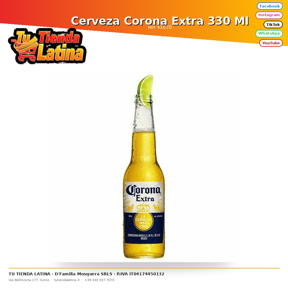 Cerveza Corona Extra 330 Ml