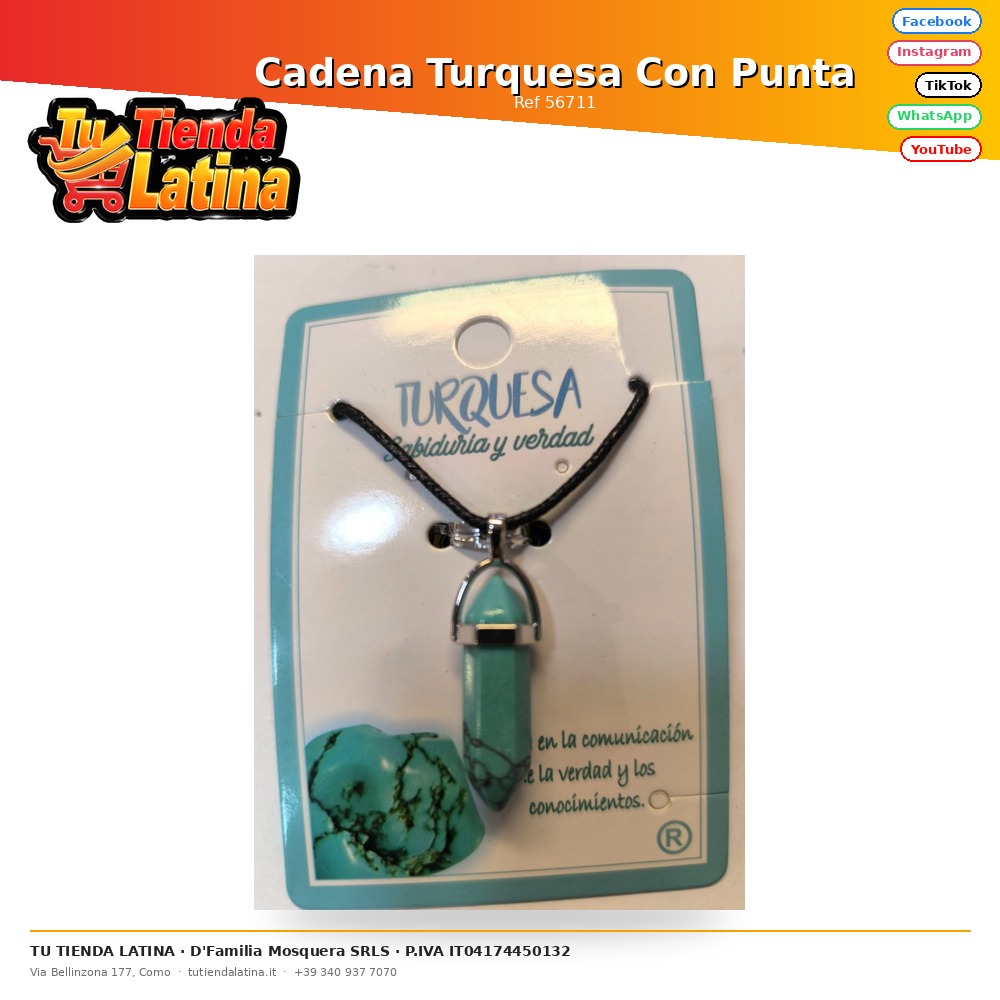 Cadena Turquesa Con Punta
