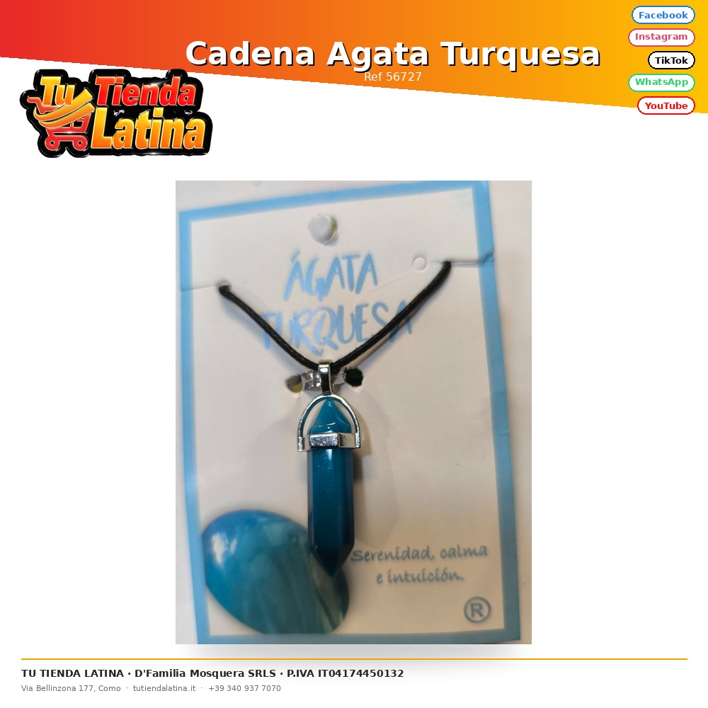 Cadena Agata Turquesa