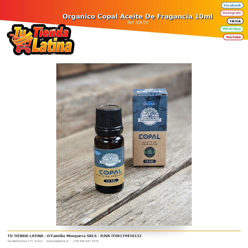 Organico Copal Aceite De Fragancia 10ml