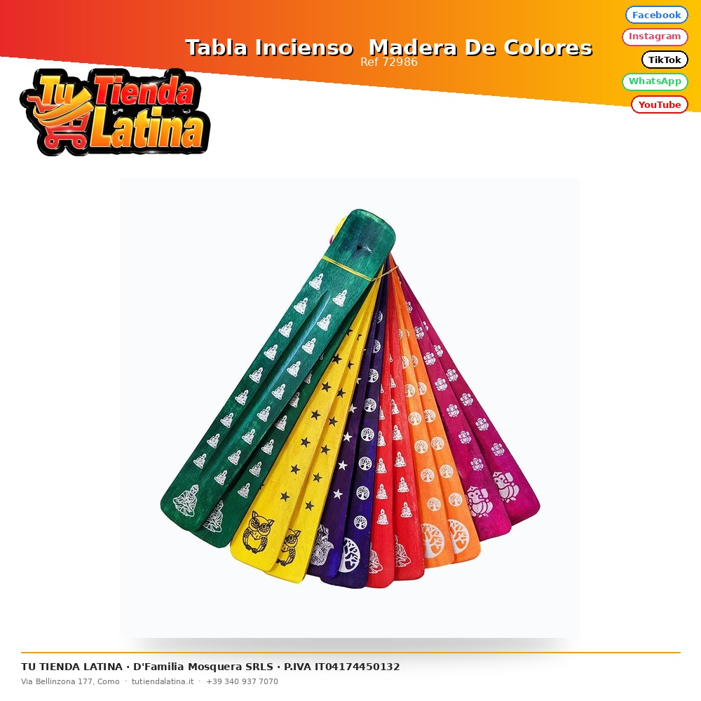 Tabla Incienso  Madera De Colores