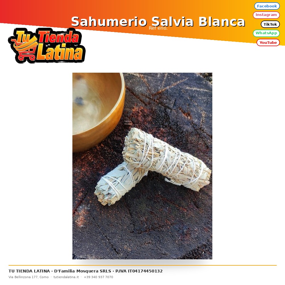 Sahumerio Salvia Blanca