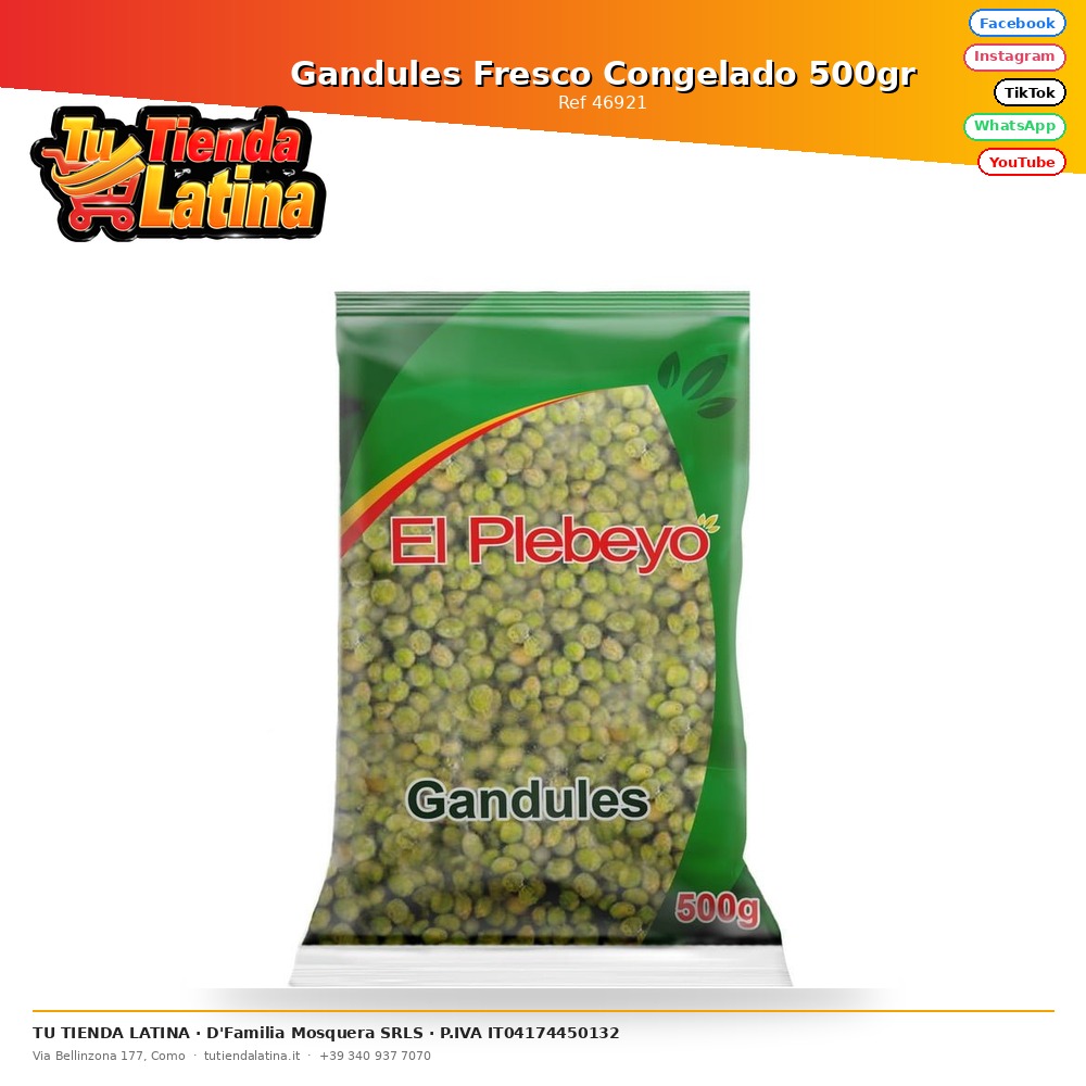 Gandules Fresco Congelado 500gr