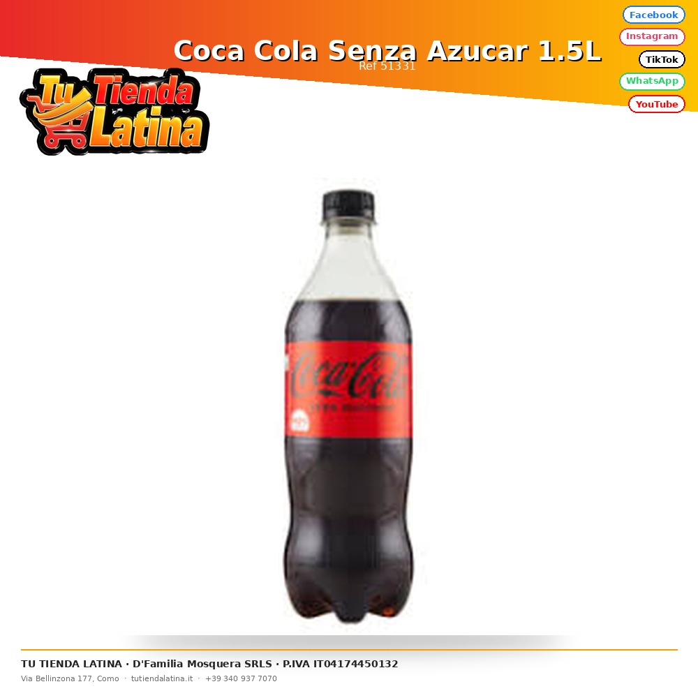 Coca Cola Senza Azucar 1.5L