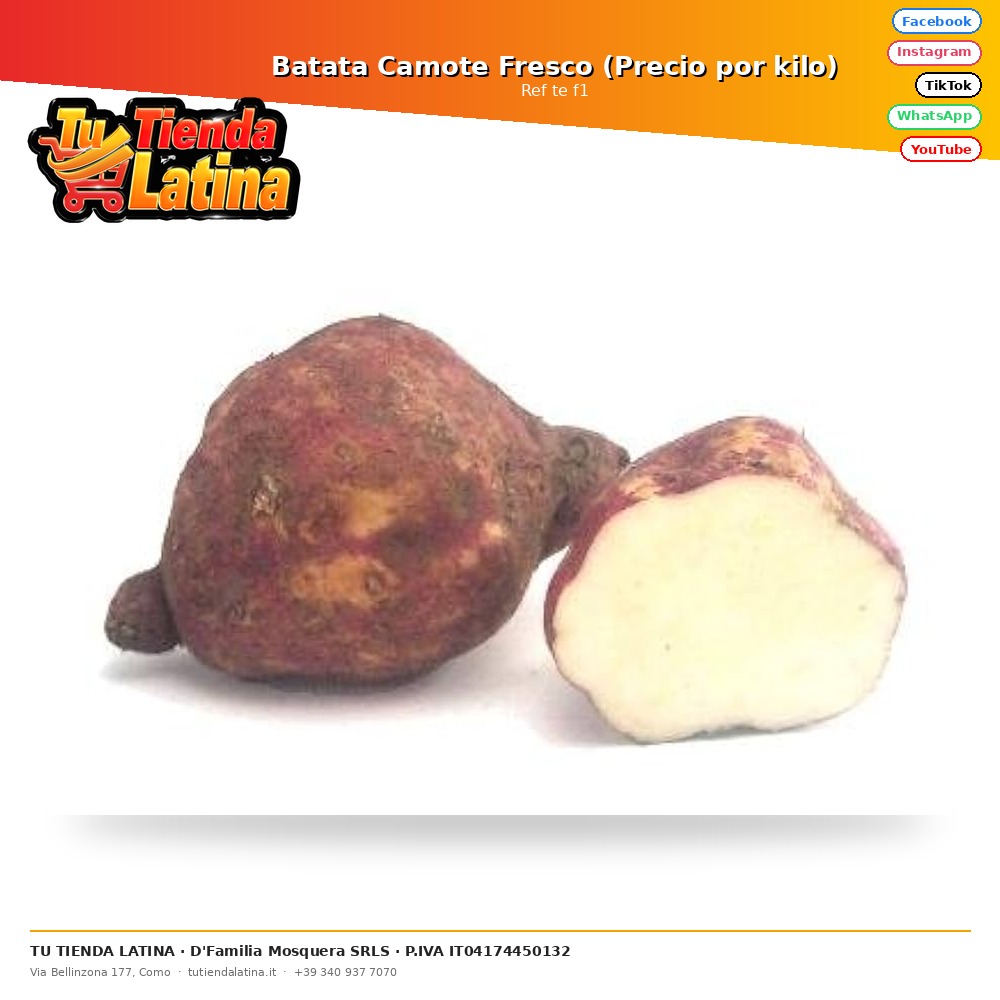 Batata Camote Fresco (Precio por kilo)