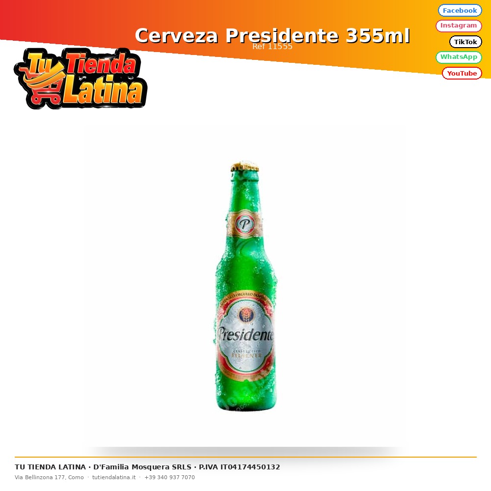 Cerveza Presidente 355ml