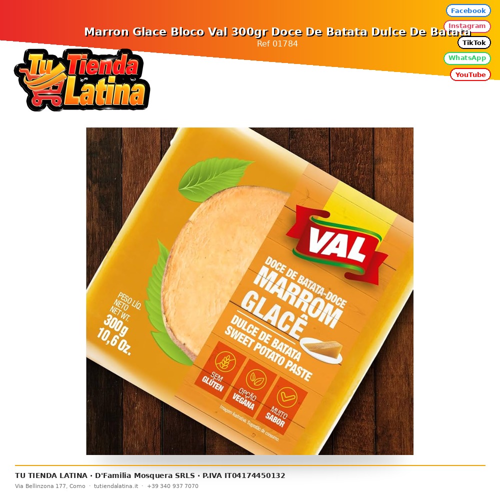 Marron Glace Bloco Val 300gr Doce De Batata Dulce De Batata