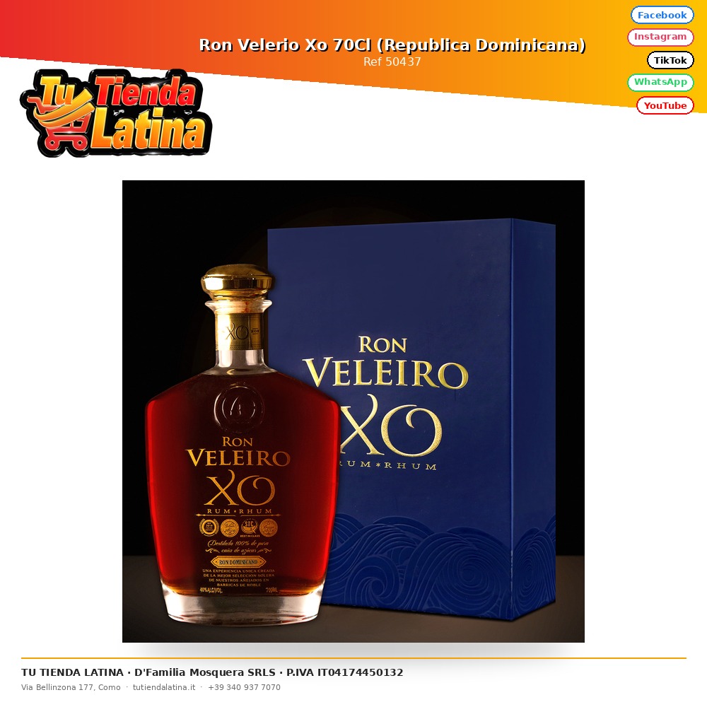Ron Velerio Xo 70Cl (Republica Dominicana)