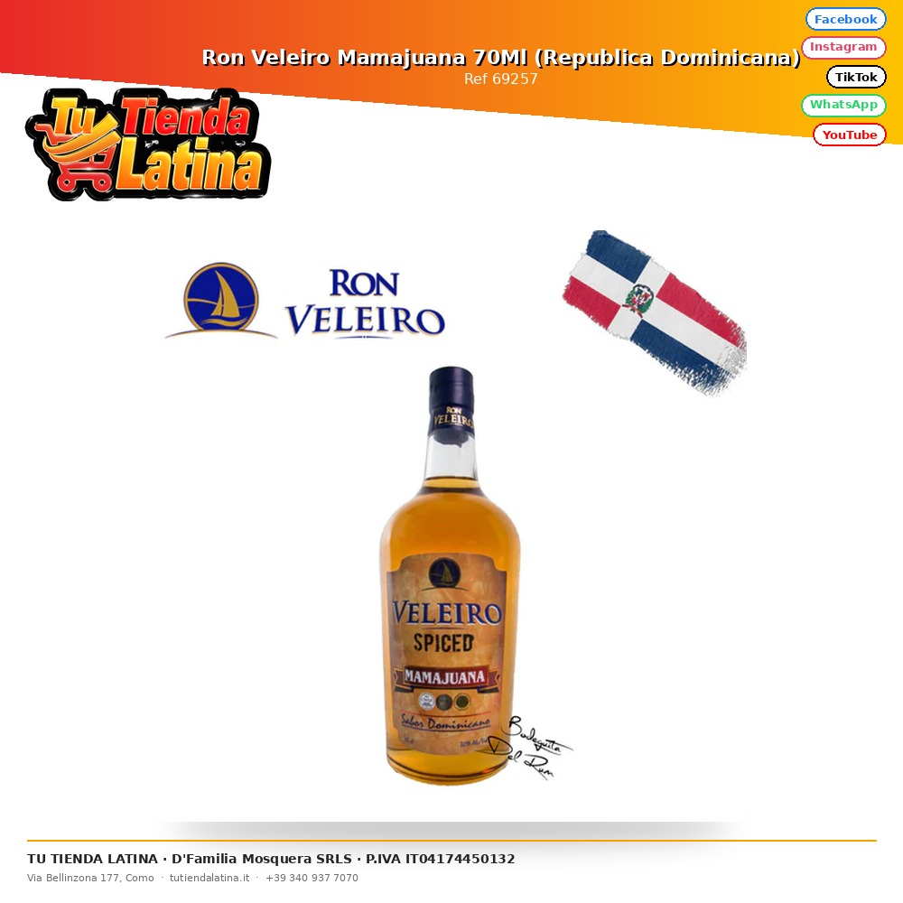 Ron Veleiro Mamajuana 70Ml (Republica Dominicana)