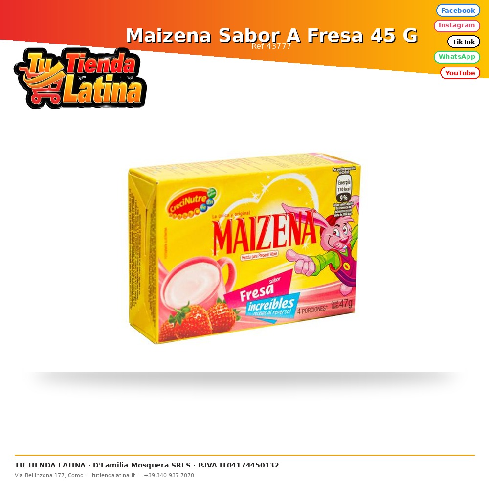 Maizena Sabor A Fresa 45 G