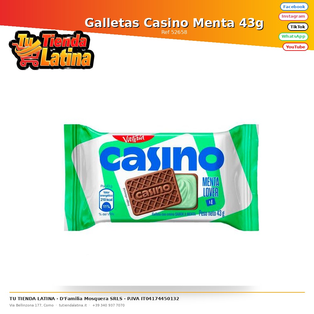Galletas Casino Menta 43g