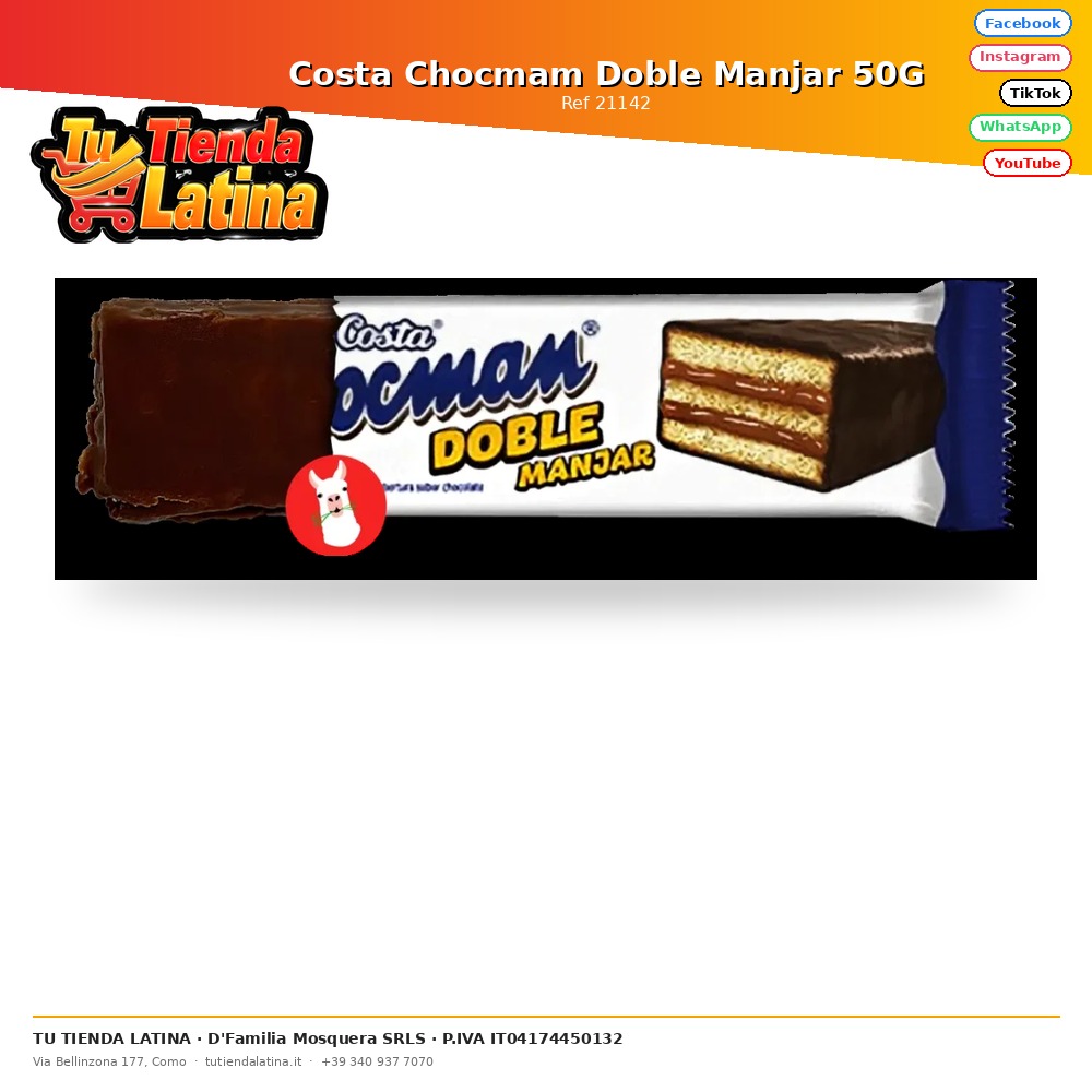 Costa Chocmam Doble Manjar 50G