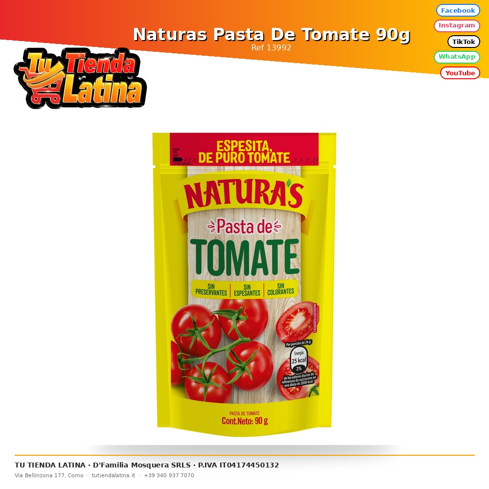 Naturas Pasta De Tomate 90g